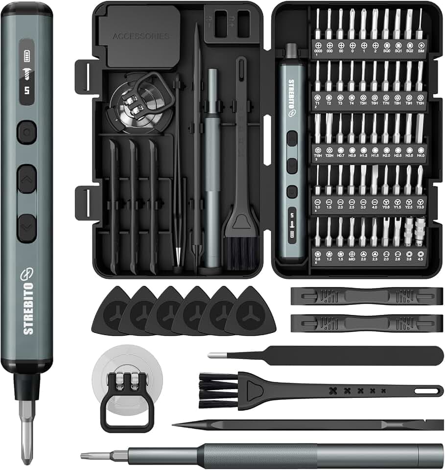 STREBITO Mini Electric Screwdriver, 67 in 1 Electric Screwdriver Kit