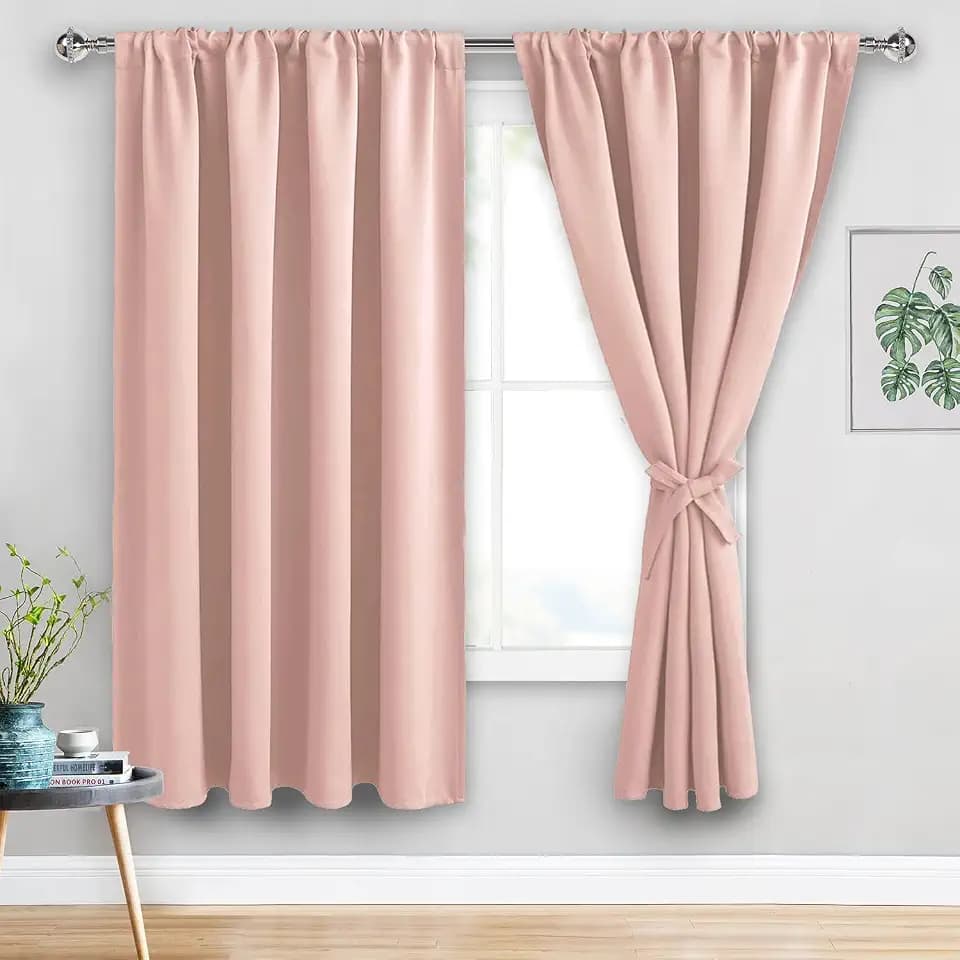 JIUZHEN Blackout Curtains for Bedroom Living Room 60 x 63 Inches Long