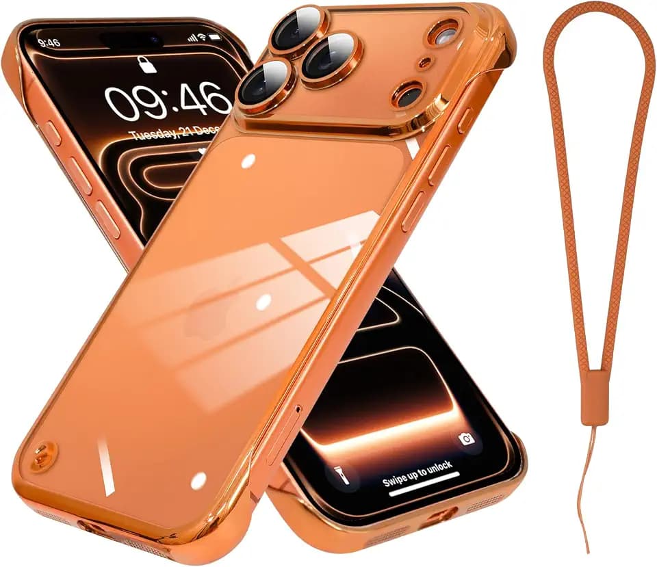 Phone Case Crafted for iPhone 17 Pro Max,Clear-Orange