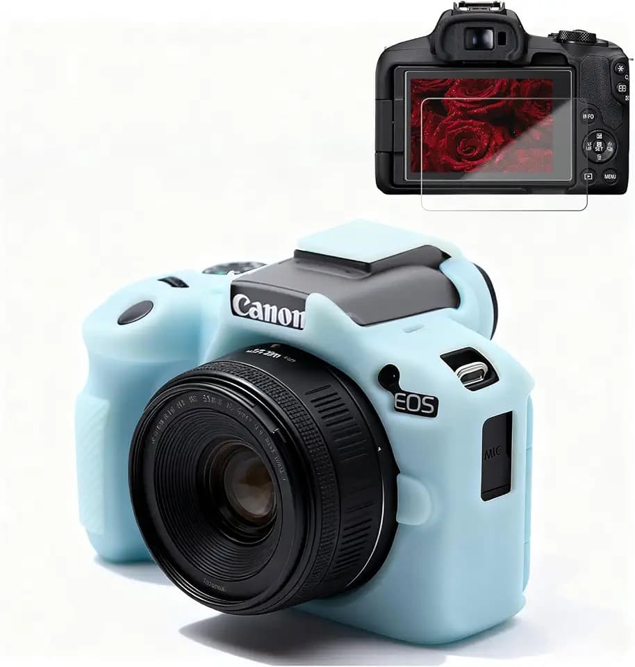 Case for Canon EOS R50 Camera, Soft Silicone Protective Case, Anti-Scratch, Slim Fit Sleeve Cover with Screen Protector Accessories for Canon R50 (Jelly Green)