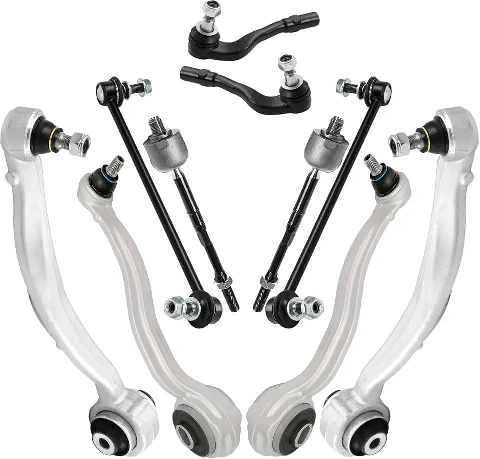 Front Suspension Control Arm Kit Compatible with 2009-2016 Mer-cedes C E SLC SLK W204 S204 C200 C300 C204 C180 E260 C207 E200 SLK200 SLK350 Ball Joint, Sway Bar Link Tie Rod End