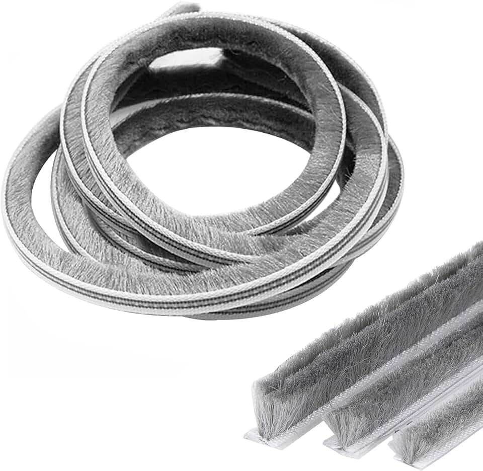 10M Bürstendichtung Türdichtung 6mm(B) x 12mm(D), Türbodendichtung Insektenschutz, Dichtungsbürste für Tür, Fenster, Kleiderschränk,Zugluftstopper für Türen