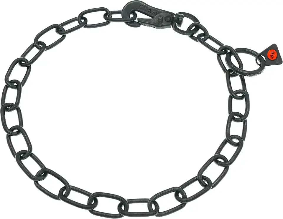 Sprenger Hundehalskette mit Sprenger Haken aus Edelstahl rostfrei 3 mm I Größe individuell einstellbar I Halskette - schwarz, 55 cm