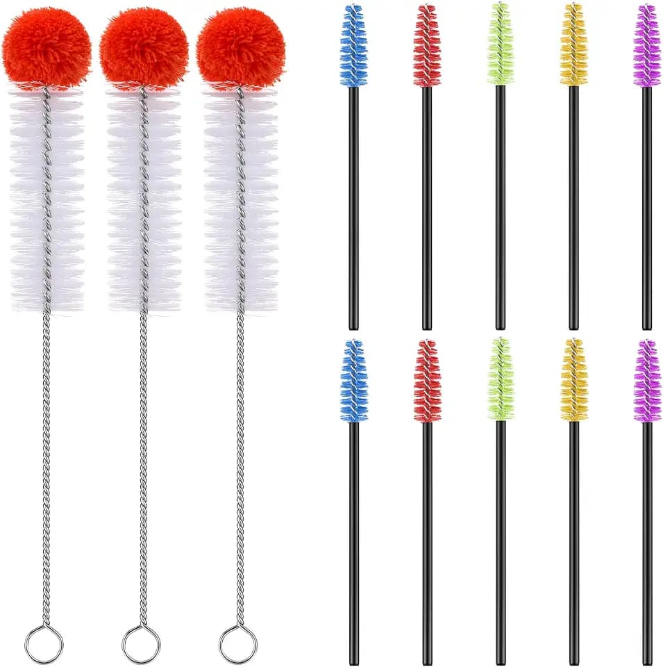Zhehao 13 Pcs 2 Size Hummingbird Feeder Cleaner Brush, Bendable,Red