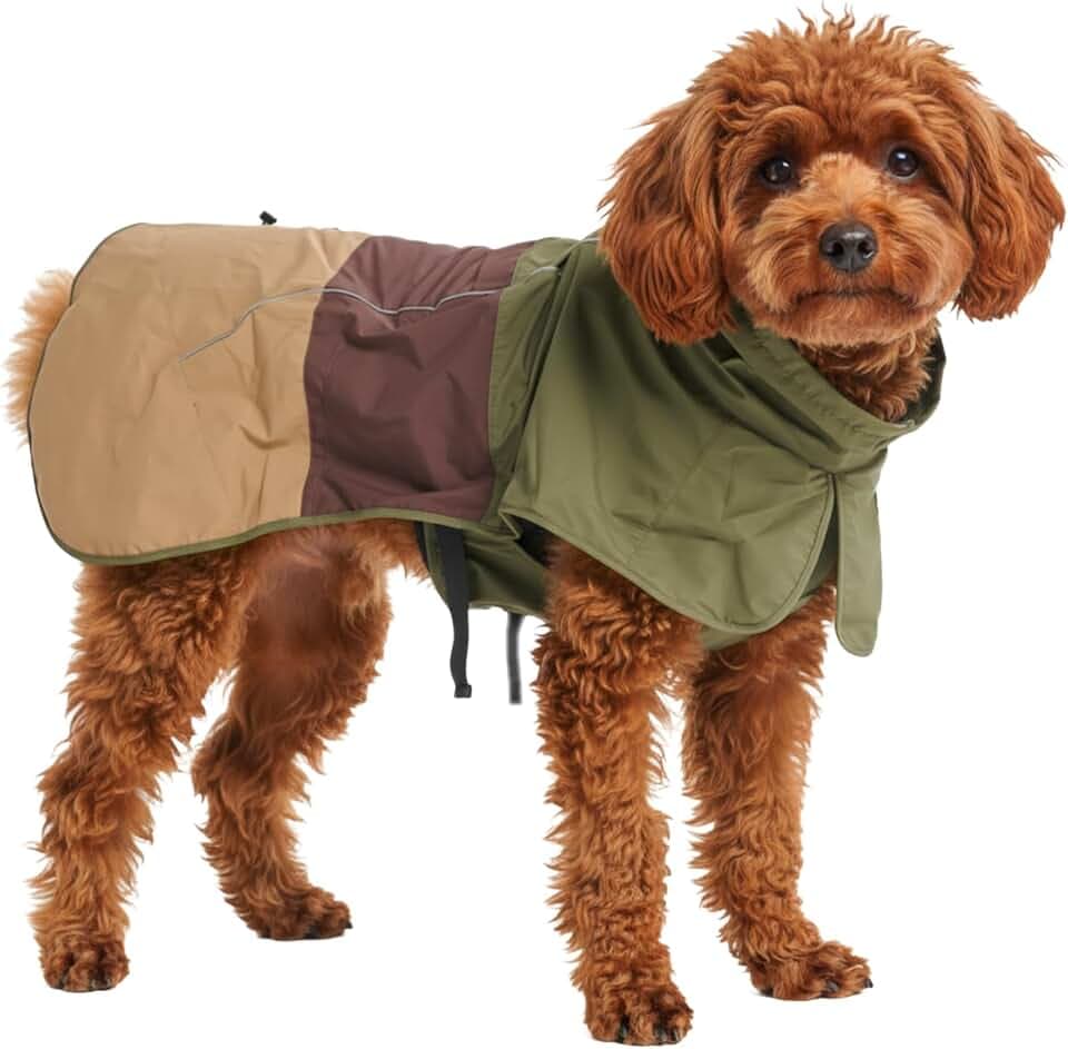 Spark Paws Dog Raincoat - Waterproof Rain Jacket w/Hood, Full Coverage