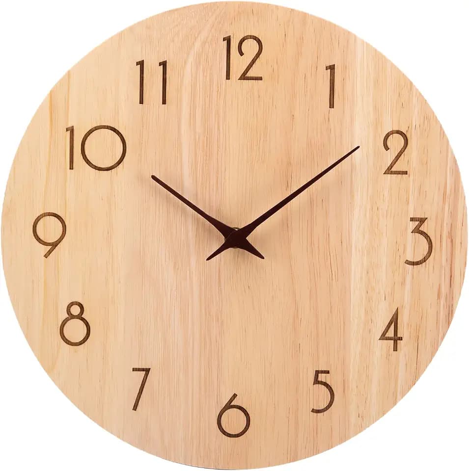 ACCSHINE Lautlos Wanduhr Holz 30cm Groß Wanduren