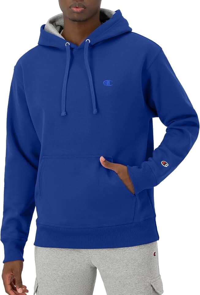 Champion Men's Pullover Fleece Hoodie, Midweight, C Logo (Reg. Or Big & Tall)