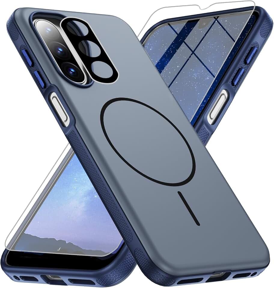 for Samsung Galaxy A16 5G Phone Case[Compatible with Magsafe] [15 FT Military Grade Drop Protection] with Screen Protector & Lens Protector, Non-slip Shockproof Case for Galaxy A16 5G (Dark Blue)