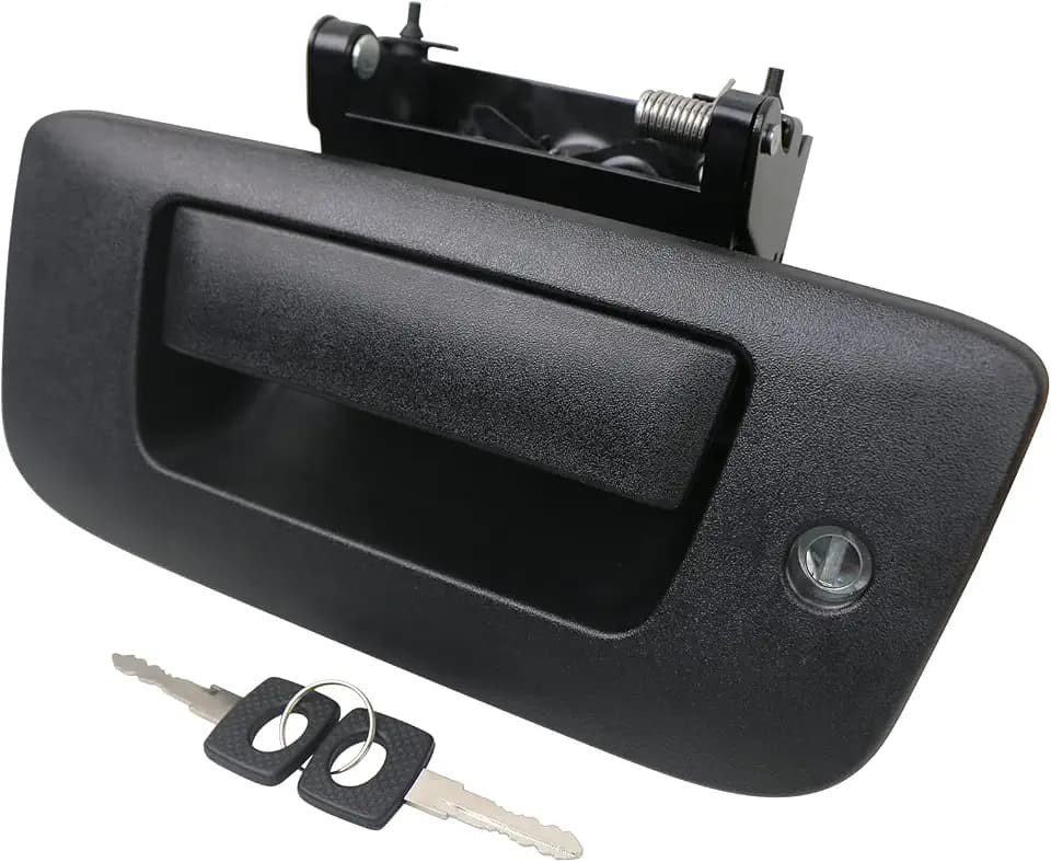APPERFiT Locking Tailgate Handle Latch w/Bezel & Lock Cylinder 22755305 Compatible with 2007-2014 Chevrolet Chevy Silverado GMC Sierra 1500 2500 3500 Truck Bed Tail Gate Door Panel