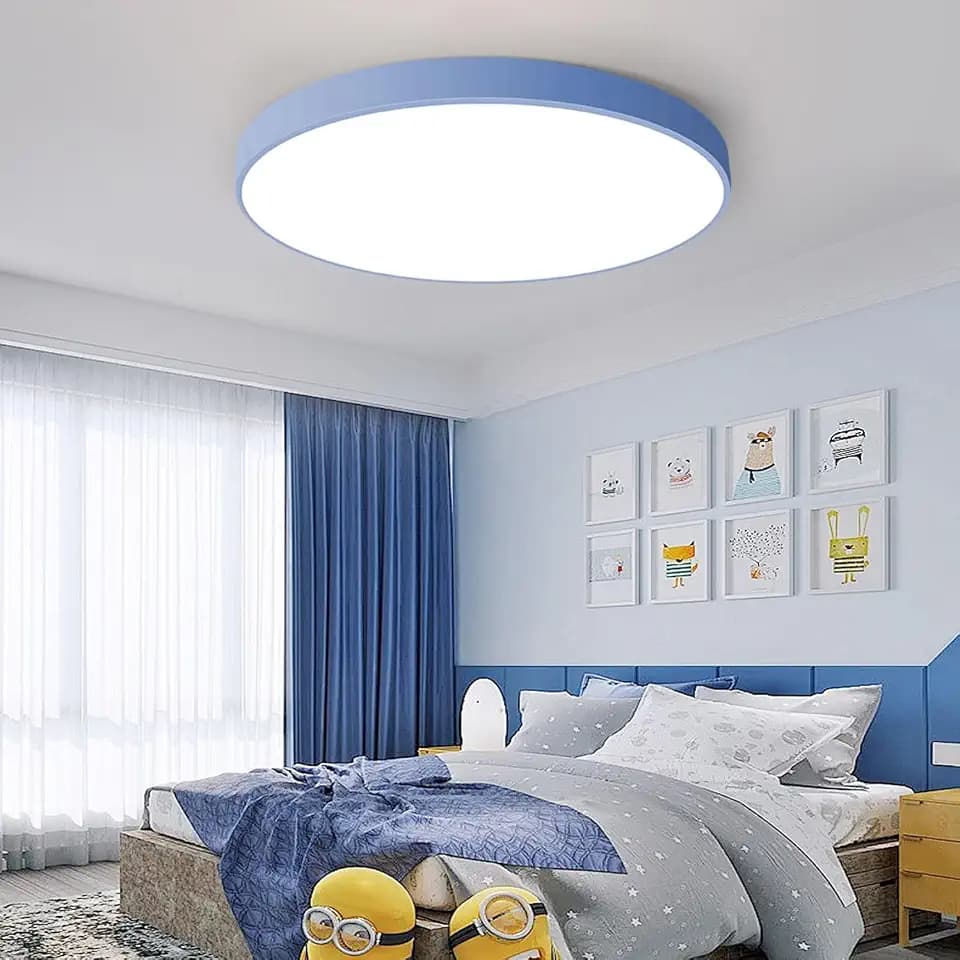 BTLINK LED Deckenleuchte Blau, Deckenlampe Rund 40CM