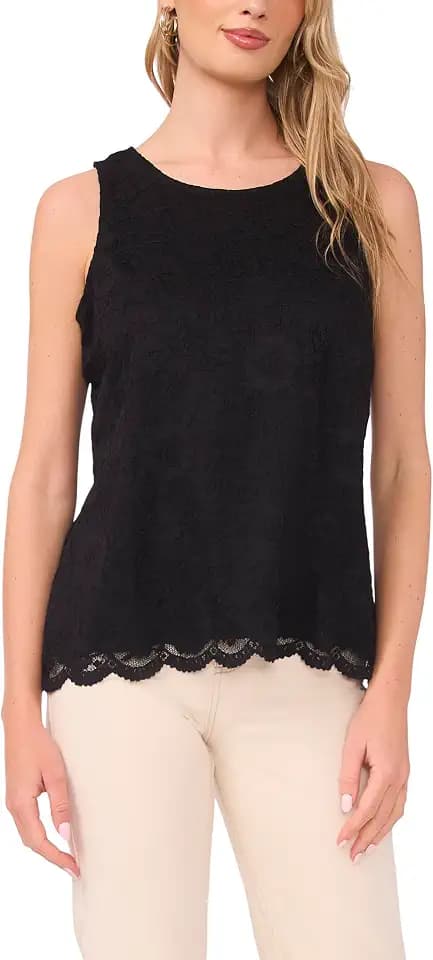 Vince Camuto Women's Lace Sleeveless Tank Top