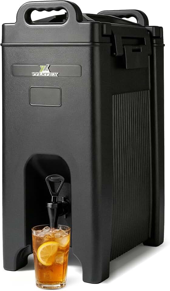 5 Gallon Insulated Beverage Dispenser for Hot & Cold Drinks,NSF Certified Portable Drink Server with Leak-Resistant Spigot,BPA-Free Coffee & Juice Container for Parties,Camping & Catering,Black