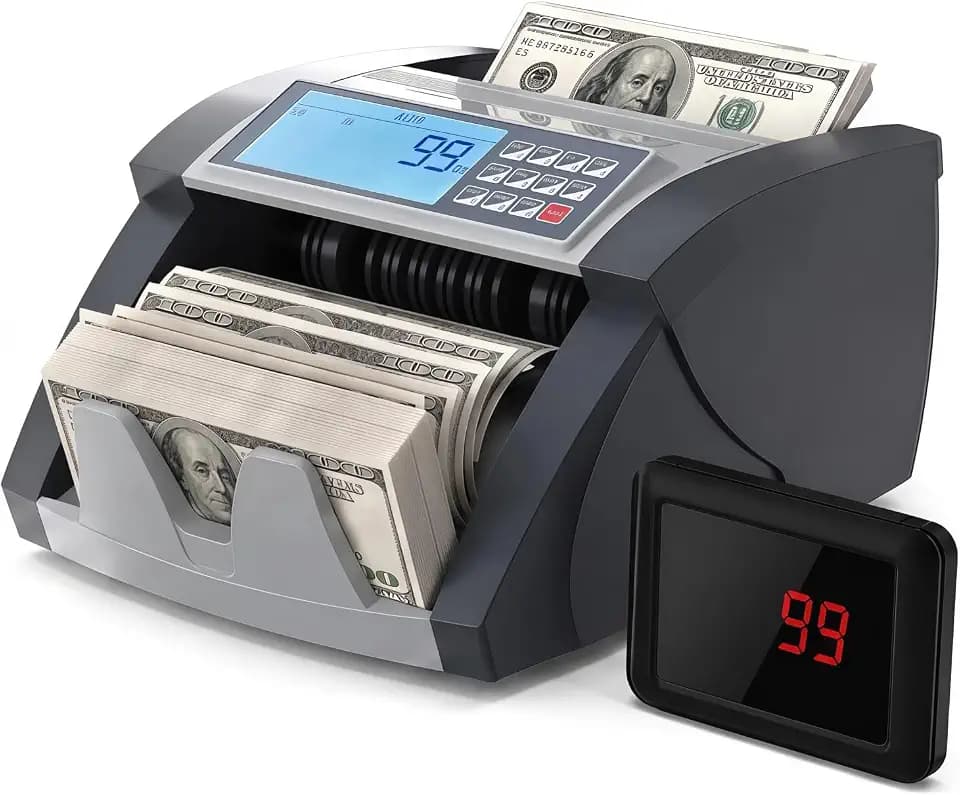 Money Counter Machine Pro with Value Count for Dollar Euro Accurate 110V