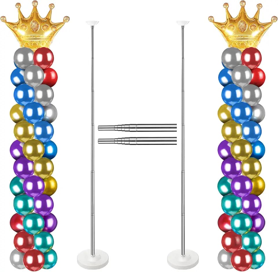 Voircoloria Balloon Column Stand Kit for Floor, Set of 2, Upgraded