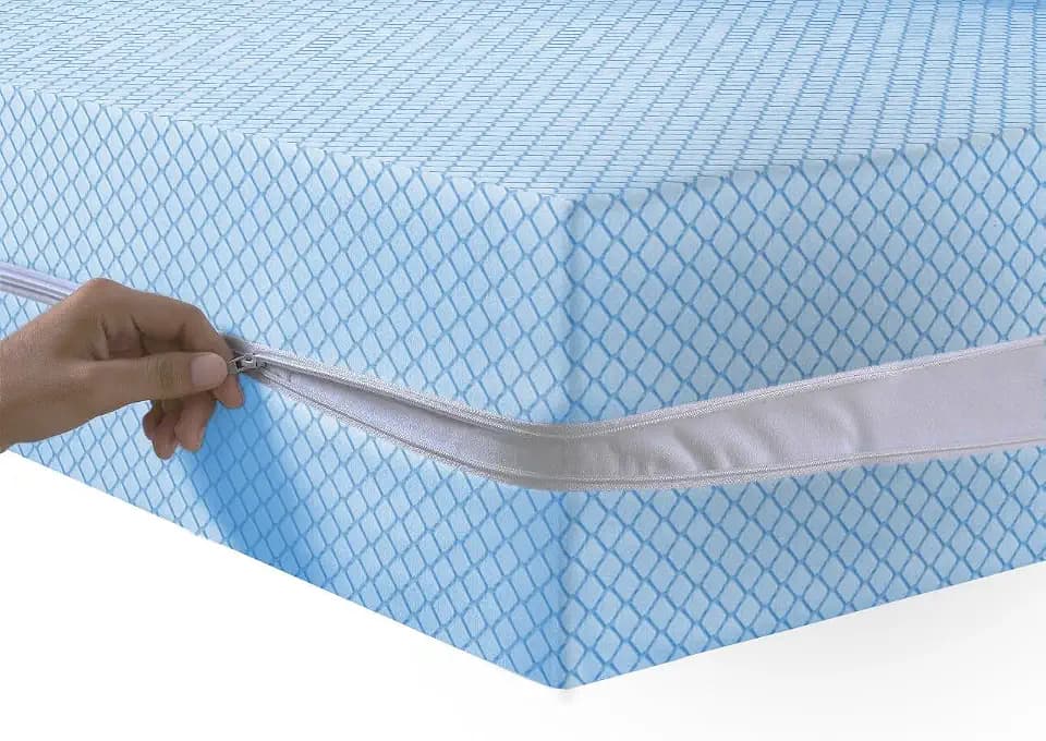 Matratzenbezug mit Reißverschluss, vollständiger Umhüllung, Anti-Bettwanzen, Matratzenschutz, 30 cm tief, hypoallergen, Matratzenbezug mit doppelseitigem Reißverschluss, Blau, Super-Kingsize-Bett