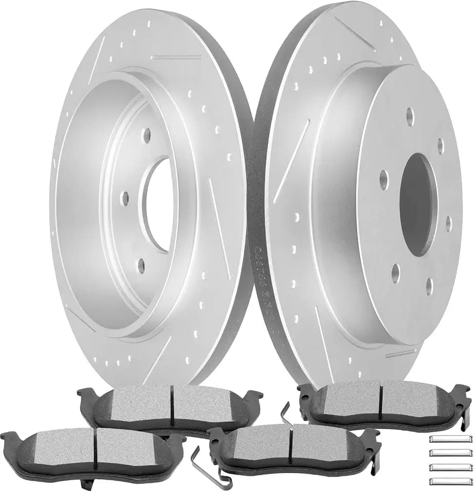 SCITOO Rear Brake Kits Drill & Slotted Brakes Rotor Brakes Pads:31329;D1041