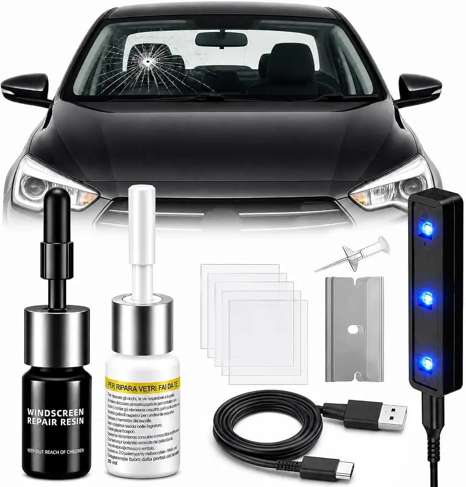 Windshield Repair Kit for Chips and Cracks, Nano Auto Glass Repair Fluid