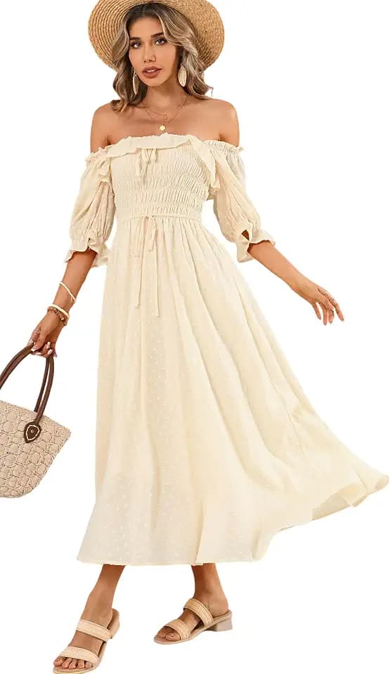 R.Vivimos Women Summer Cotton A Line Flowy Long Dresses