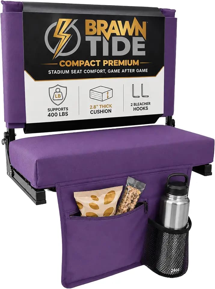 BRAWNTIDE Compact Premium Stadium Seat - Built for Long Days on Bleachers