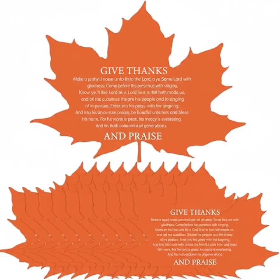 Watersay 50 Pcs Thanksgiving Prayer Paper Placemats Give Thanks and Praise Table Mats Maple Leaf Disposable Placemats for Church Home Lunch Dining Table Decoration 16 x 12.6 Inches