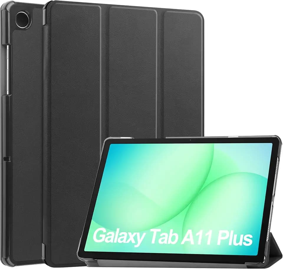 Fitudoos Hülle Kompatibel mit Samsung Galaxy Tab A11 Plus & A9 Plus 11" - Ultra Dünn mit Standfunktion Slim Smart Schutzhülle,mit Automatischer Schlaf-/Wachmodus–Schwarz