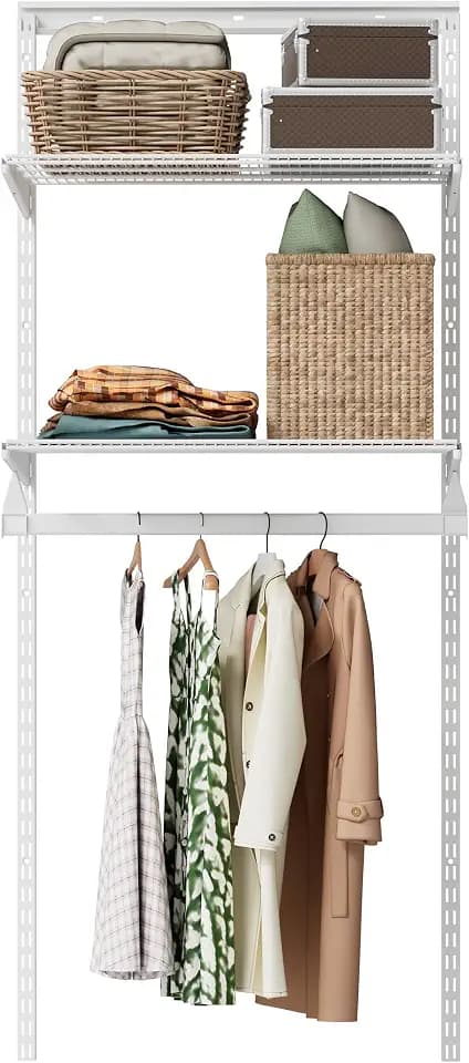 2Ft Wall Mounted Wire Closet System, White