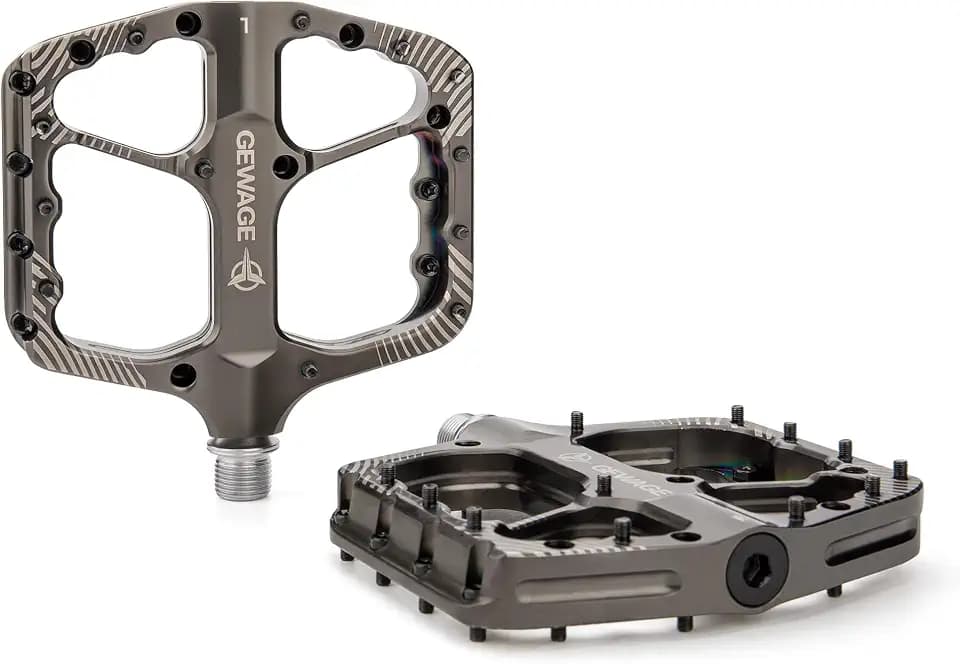 GEWAGE MTB Pedale Set -CNC Fahrradpedale aus Aluminium, Chromstahl Achse, Kugellager & Dichtsystem für Mountainbike, Gravel Bike, Trekking – Ideal für Downhill & Trail