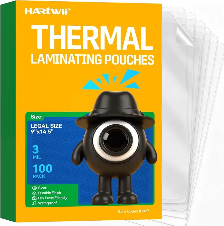100Pack Legal Size Laminating Sheets 9"x14.5" 3Mil Thick