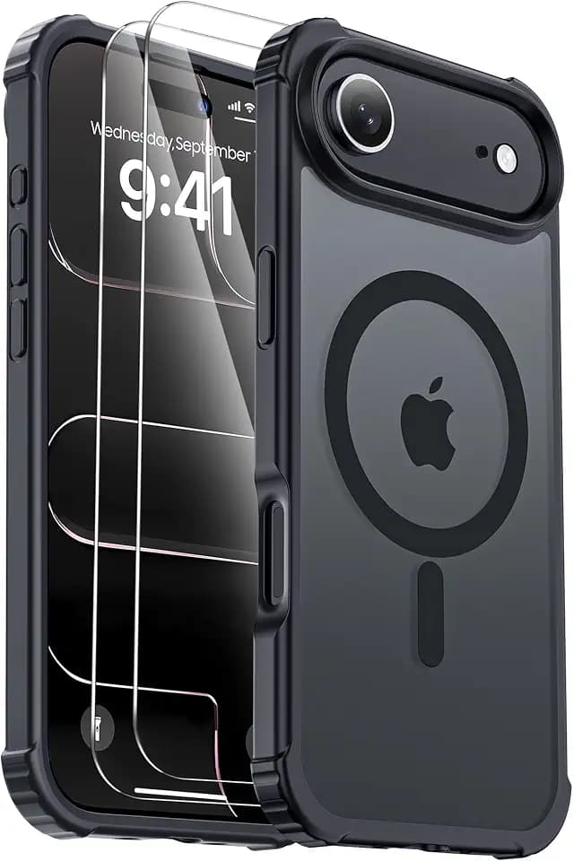 for iPhone Air Case, 2X Screen Protectors, Black