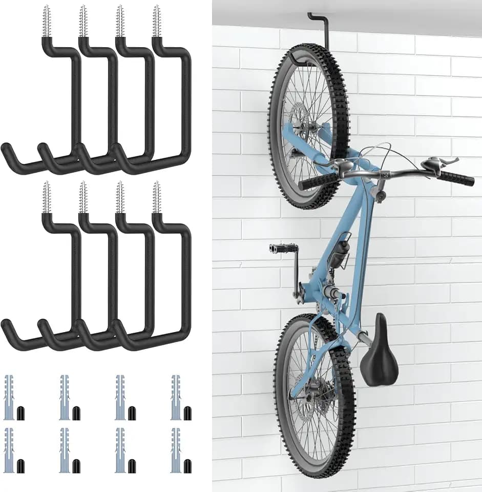 Housolution Screw in Bike Hooks, [8 Pack] 8-inch for Wall and Ceiling