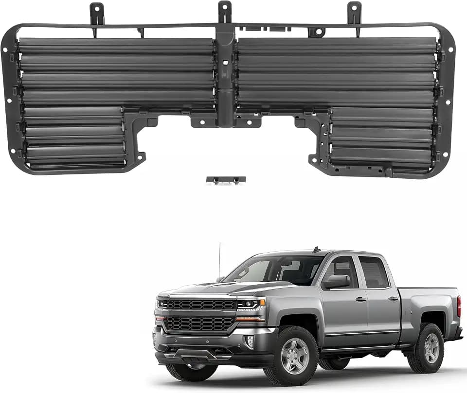 HECASA Radiator Shutter Assembly Compatible with 2017-2019 Silverado Sierra
