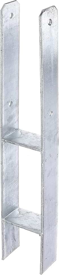 Alberts 213824 H-Pfostenträger | feuerverzinkt | lichte Breite 91 mm | Gesamthöhe 600 mm | Materialstärke 5 mm