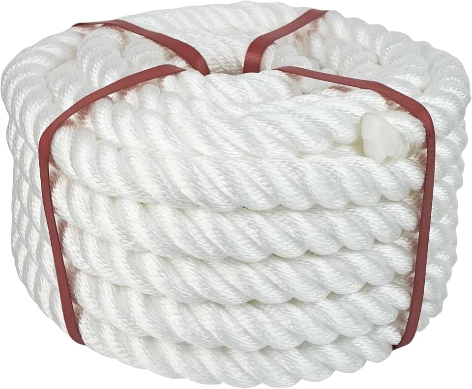 Aoneky Twisted Polypropylene Rope - Floating Polypro Rope for Marine, Nautical, Wet Projects (3/8 inch x 50 ft)