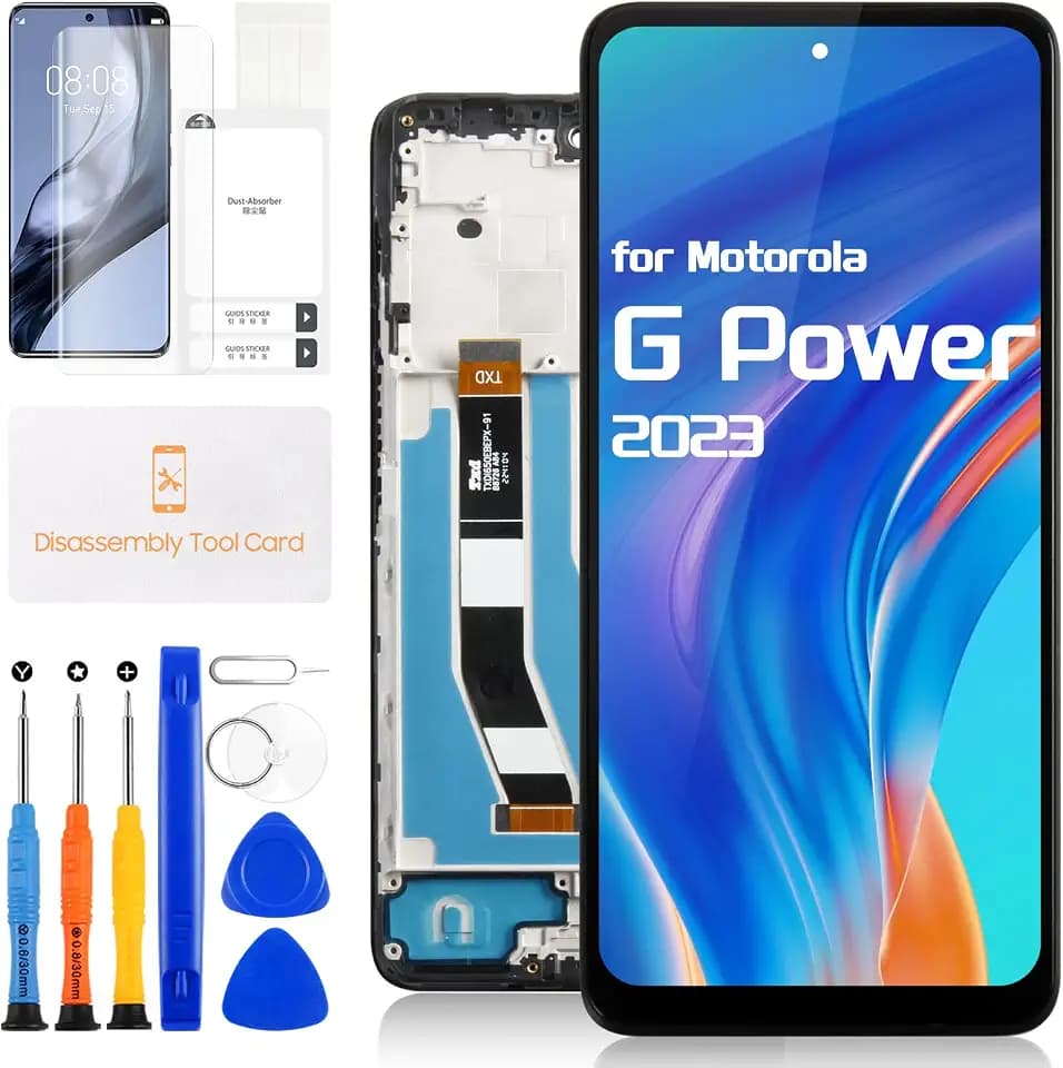 Screen Replacement for Motorola Moto G Power 5G 2023 LCD Display for Moto G Power 2023 LCD Screen XT2311-3 XT2311-4 XT2311-5 XT2311-1 Touch Screen Digitizer Full Assembly with Tools (Black with Frame)