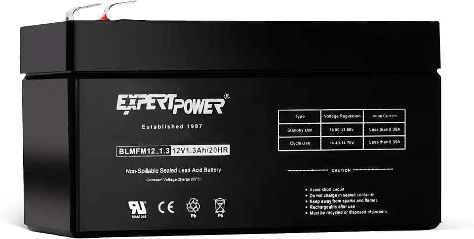 ExpertPower EXP1213-1.3Ah 12V Battery Rechargeable SLA AGM with F1 Terminals, Sealed Lead Acid Small 12 Volt Battery Replacement Backup for Auxiliary, Mower, UPS, Alarm Batteries