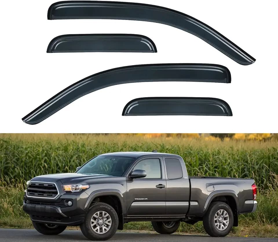4X Rain Guards for Toyota Tacoma Extended Cab 05-15 Outside Mount TY4P07