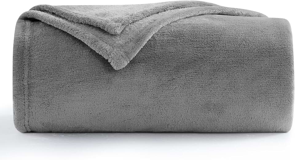 Aisbo Kuscheldecke Flauschig Decke Grau - Fleecedecke 150x200 cm Sofadecke Couchdecke, Weich Kuschelige Wohndecke Hellgrau für Wohnzimmer Sofa Couch Blanket Warme Decke XL