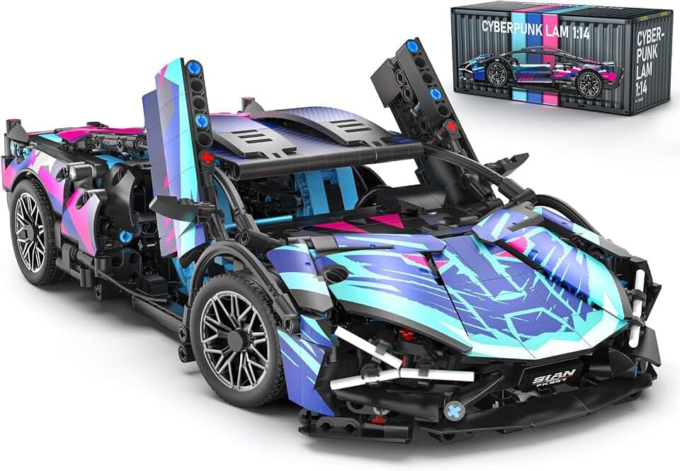 Sports Race Car Building Blocks Set for Boys & Adults 1:14 MOC Technical