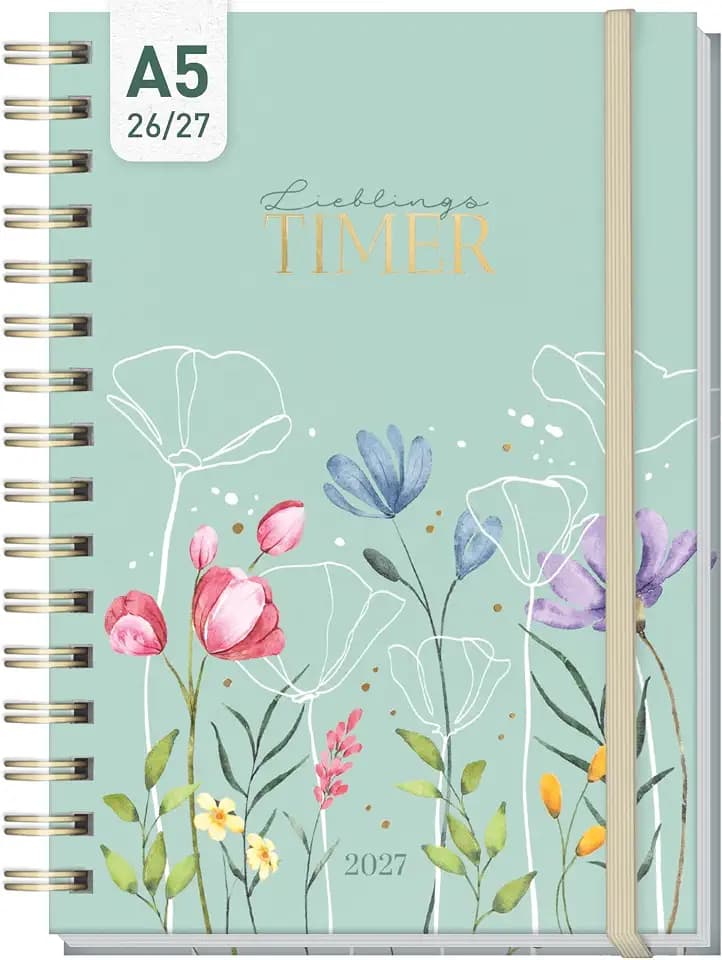 Häfft® Lieblings-Timer Ringbuch-Kalender 26/27 A5 "Spring Flowers"