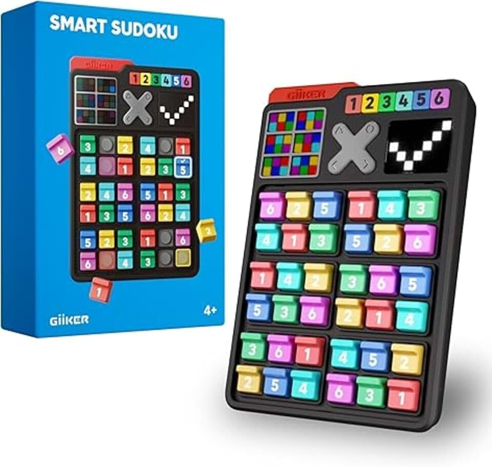 GiiKER Smart Sudoku-Puzzlespiele, Original-Sudoku mit 2500 Herausforderungen für Kinder, Denksport-Puzzle für Kinder, Reisespiele, Geburtstagsgeschenke für Jungen und Mädchen