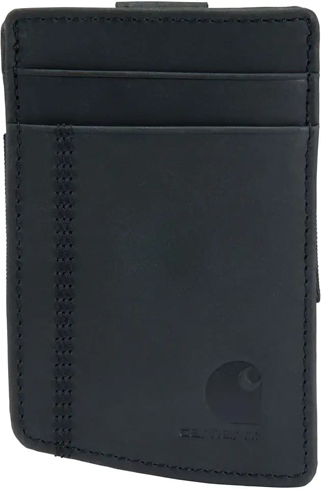 Carhartt Nubuck Leather Front Pocket Wallet Black