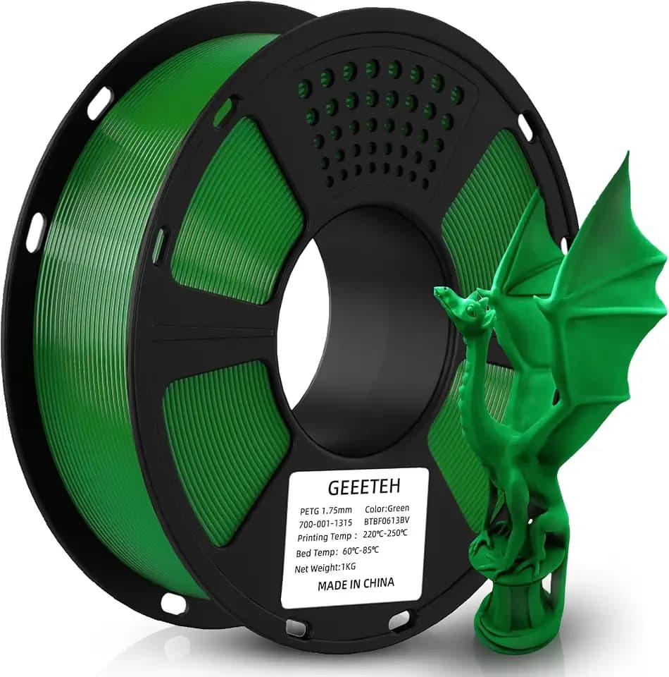 GEEETECH 3D Filament PETG 1,75 mm 1 kg für 3D Drucker Grün Maßgenauigkeit +/- 0,02 mm