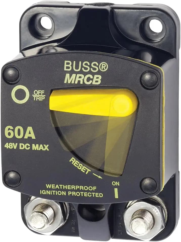Blue Sea Systems 187-Series Surface-Mount Circuit Breaker, 60A