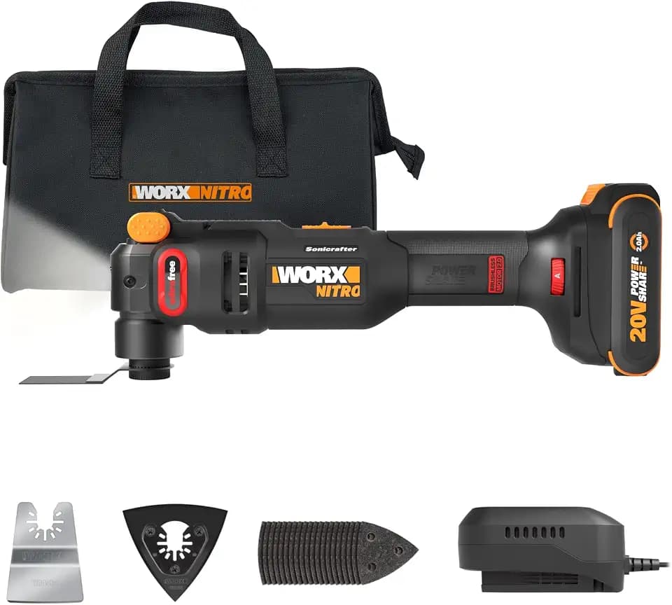 WORX Cordless Oscillating Tool, 20V AntiVibe Sonicrafter, WX698L