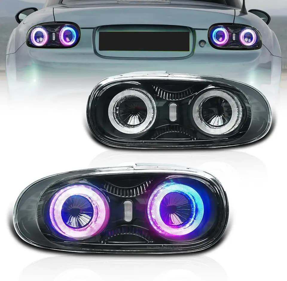 Tail Lights Assembly Compatible with 2005-2015 Mazda Miata MX-5 Roadster NC NCEC w/Start Up Animation,Clear