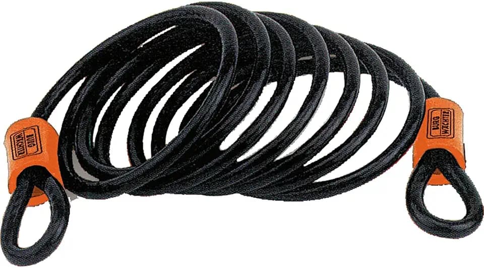 Burg Wächter Spiralkabel mit zwei Ösen, Sicherheitskabel für Fahrrad, Motorrad, E-Scooter, Gartenmöbel, Diebstahlschutz, Universalseil 750 250, Schwarz, 2,5 m