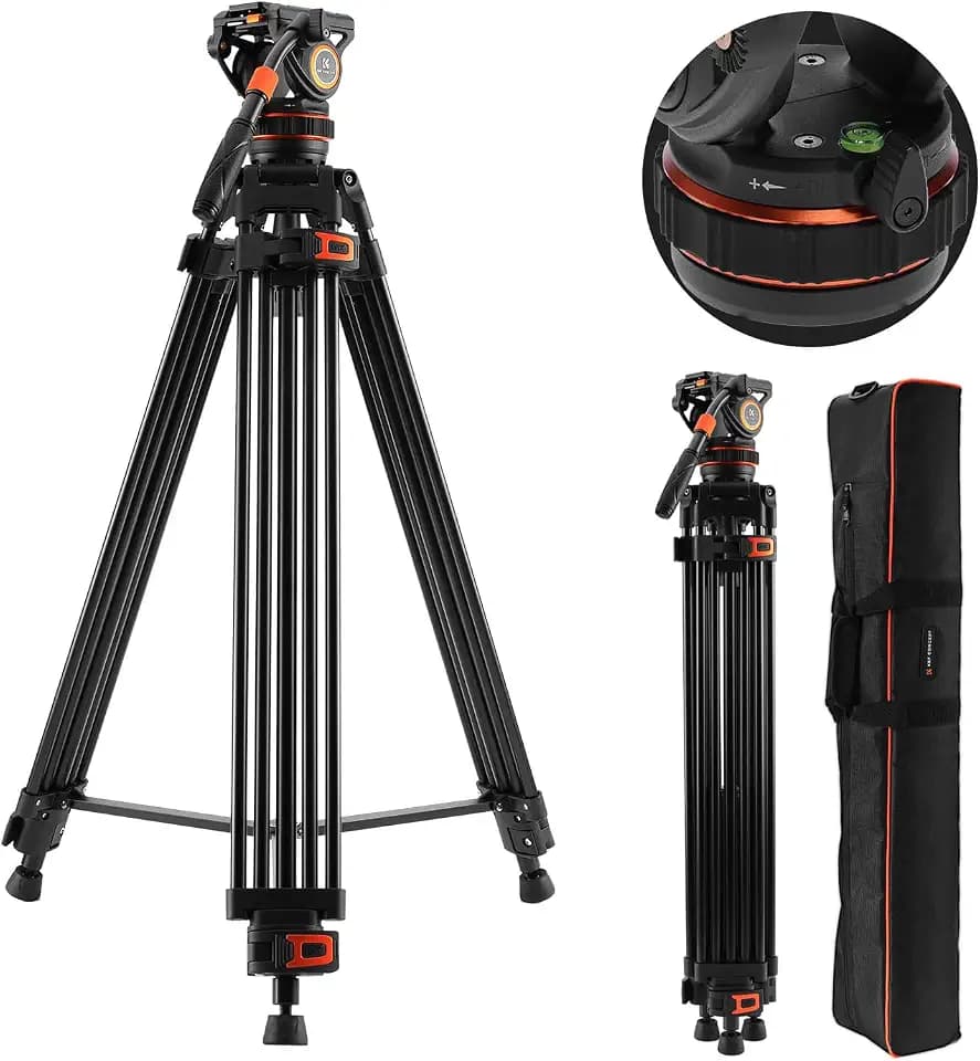 K&F CONCEPT 75" Video Tripod Heavy Duty Camera Tripod Stand