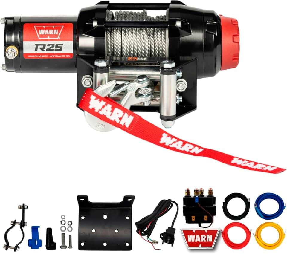 Warn R25 Wire Rope Winch 2,500 lb Pulling Capacity, 50’ of 3/16” Steel Rope
