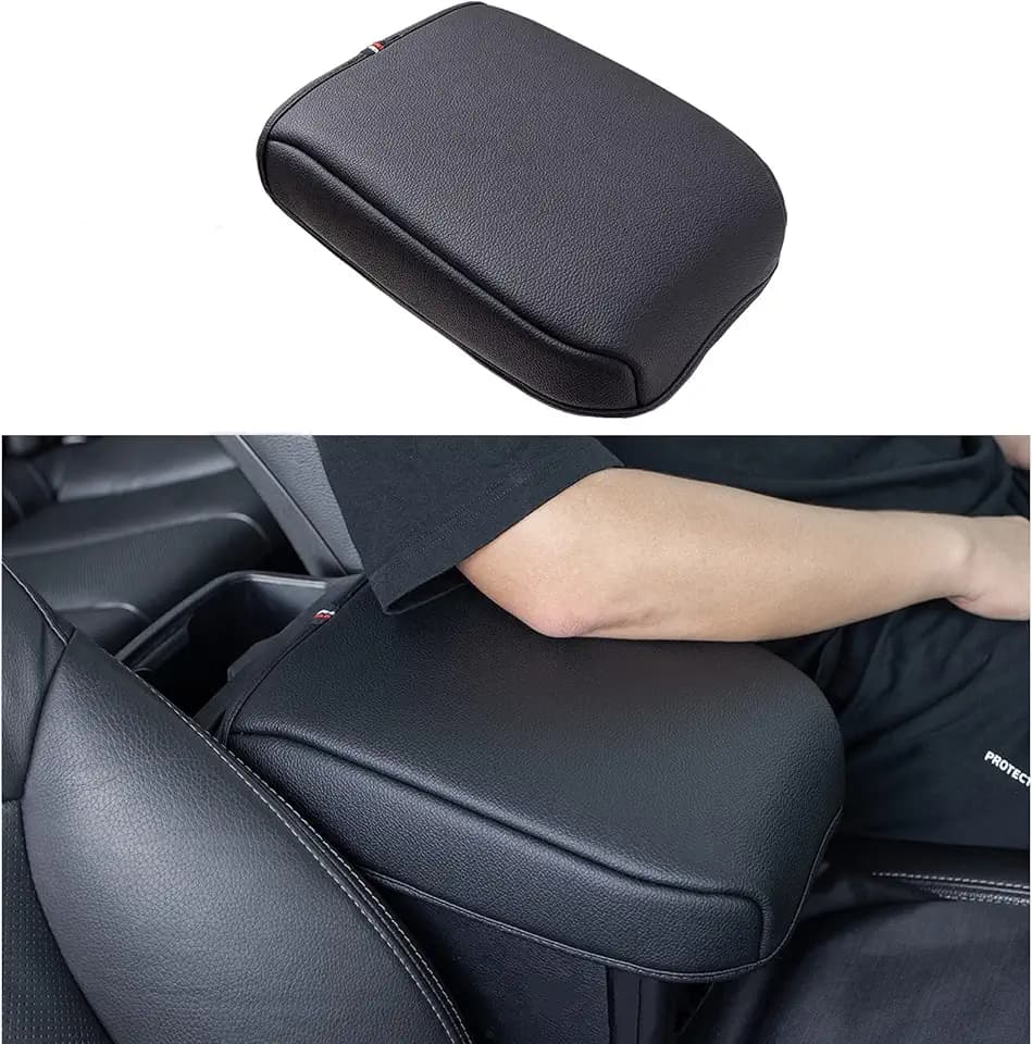 JDMCAR Center Console Cushion for Toyota Tacoma Accessories 2016-2023, Customized PU Leather Cover Center Console Lid Protector