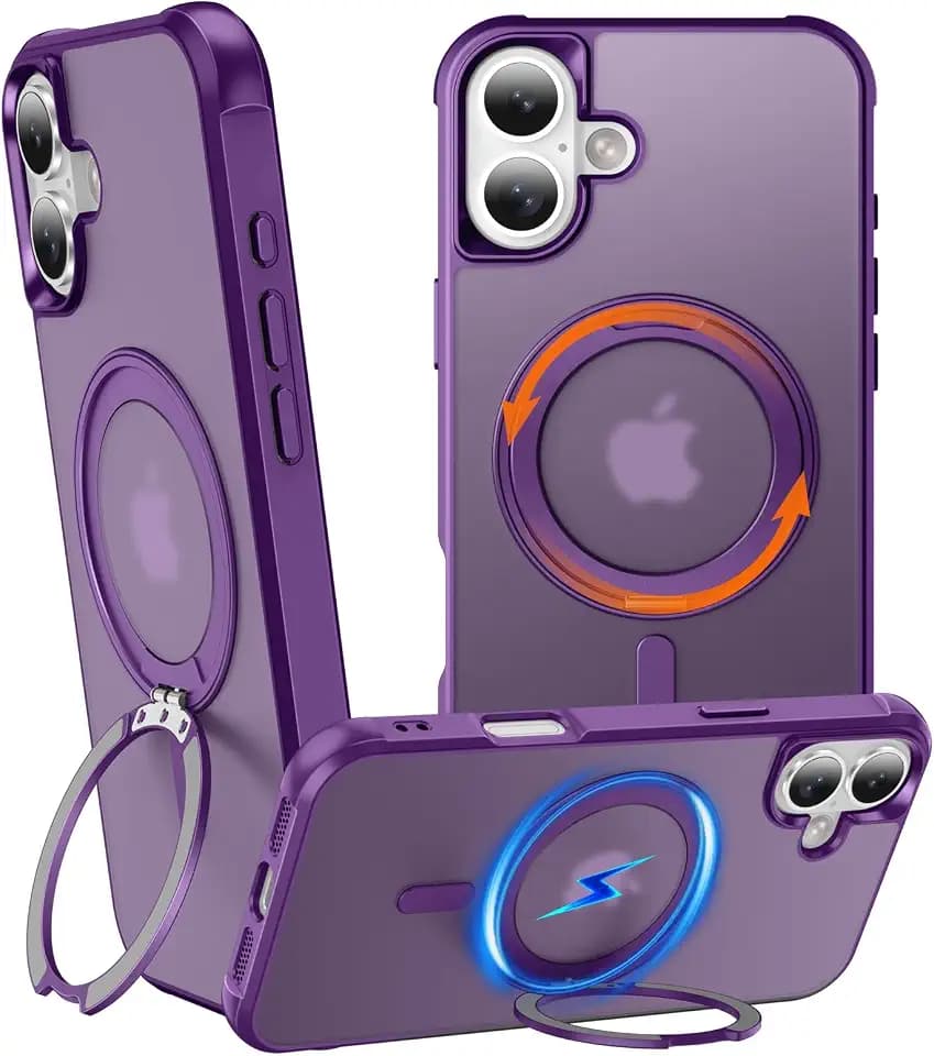 360°Magnetic Swivel Ring for iPhone 16 case-Purple